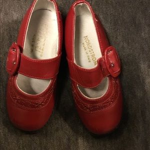 Girls Red Leather Mary Jane Shoe